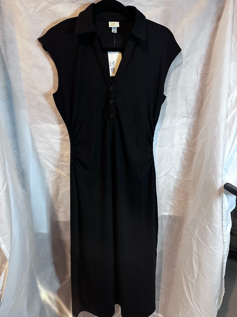 a new day Black Ribbed V-Neck Midi Dress - Picture 2 of 6